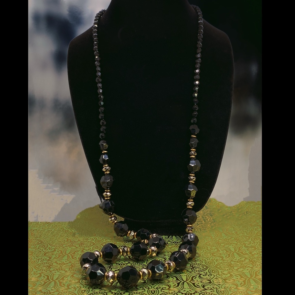 Isaac Mizrahi Live! Opaque Black Beaded Necklace